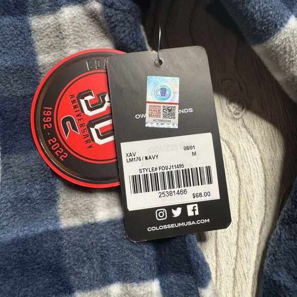 Colosseum Xavier Musketeers Logo Fleece Snap Jacket Men’s M Blue Shacket NWT - Picture 8 of 13